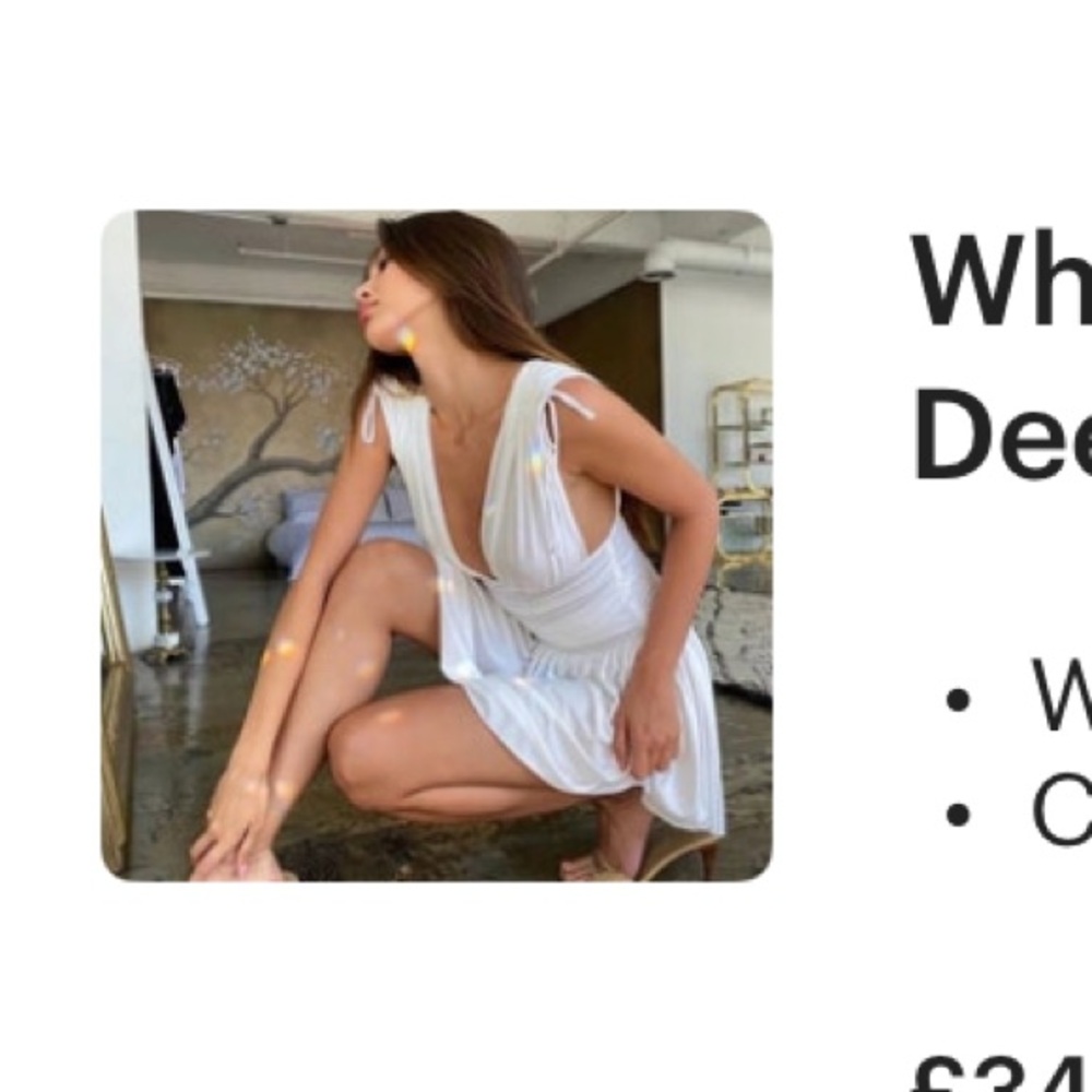 White plunge dress